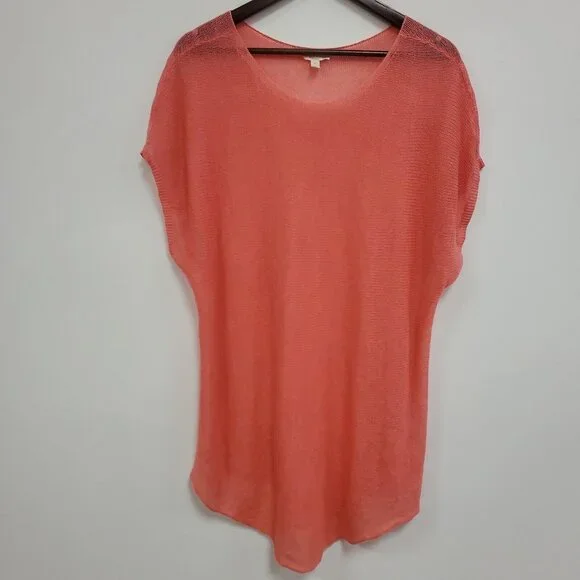 Eileen Fisher Coral Crew Neck Sweater - Picture 1 of 8